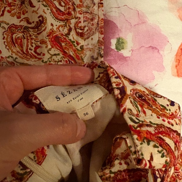 Sezane Red and Cream Mini Skirt - Picture 5 of 5